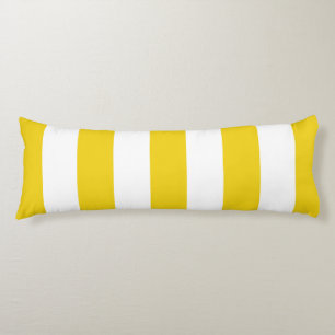 Yellow Stripes, White Stripes, Striped Pattern Body Pillow