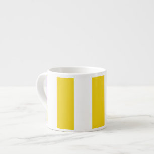 Yellow Stripes, White Stripes, Striped Pattern Espresso Cup