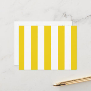 Yellow Stripes, White Stripes, Striped Pattern Postcard