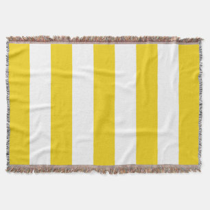 Yellow Stripes, White Stripes, Striped Pattern Throw Blanket