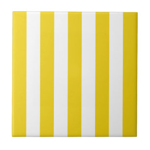 Yellow Stripes, White Stripes, Striped Pattern Tile