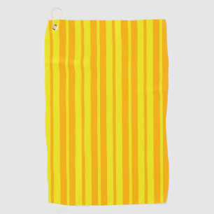 Yellow Stylish Stripes Pattern Design  Golf Towel