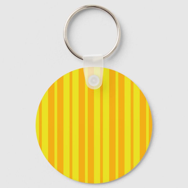 Yellow Stylish Stripes Pattern Design  Keychain (Front)