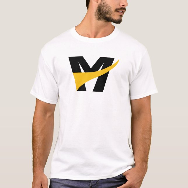 Yellow Stylized Bold Geometric Letter M T-Shirt (Front)