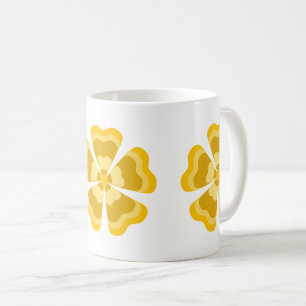 Yellow Stylized Retro Flower Coffee Mug