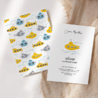 Yellow Submarine Kids Birthday Invitation