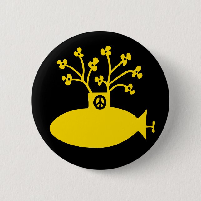 Yellow Submarine Sixties Peace 2 Inch Round Button (Front)