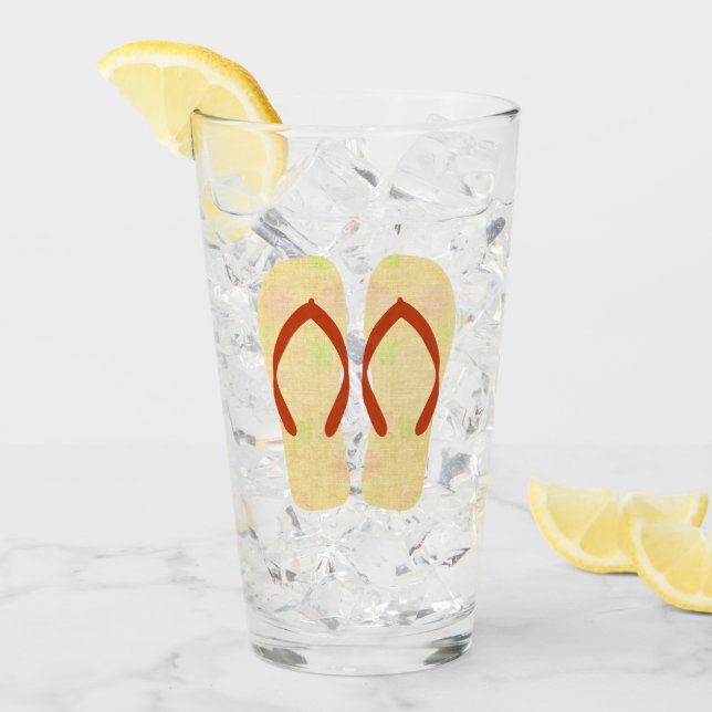 Yellow  Summer Beach Sandals Flip Flop Glass (Front Ice)