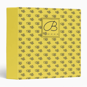 Yellow Summer Bees Pattern Binder