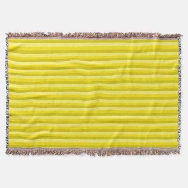 Yellow  Summer Mood Lines Throw Blanket (Front)