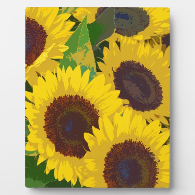 Yellow summer sunflowers plaque (Front)