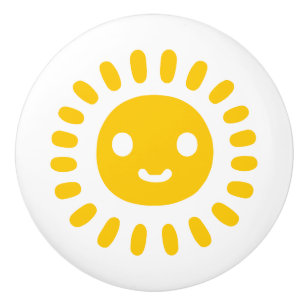 Yellow Sun Art Ceramic Knob