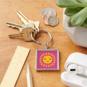 Yellow Sun Art Keychain