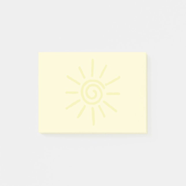 Yellow Sun Drawing Custom Post-it Notes (Front)