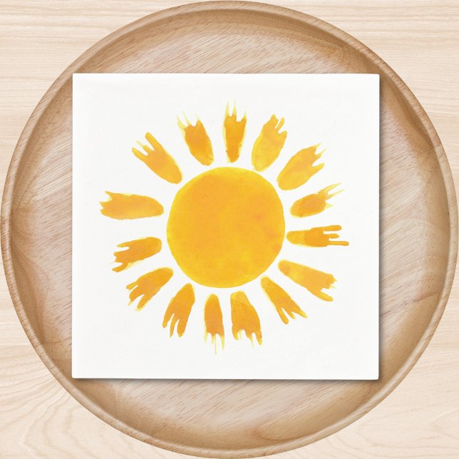 Yellow Sun First Birthday Party  Napkin (Creator Uploaded)