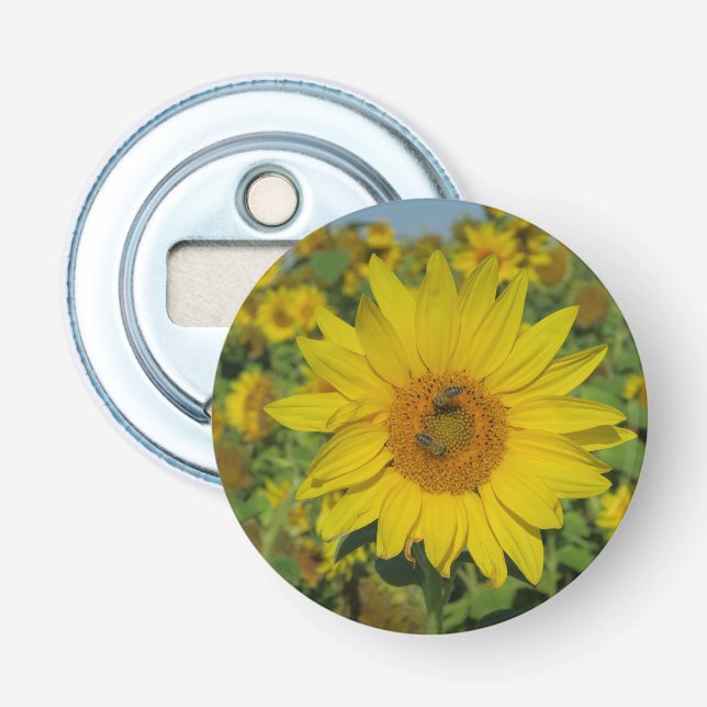 yellow sun flower summer blossom bottle opener (Front)