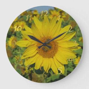 yellow sun flower summer blossom large clock