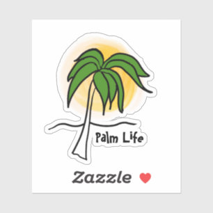 Yellow Sun Green Palm Beach Sticker