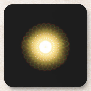 Yellow Sun in Abstract Coaster