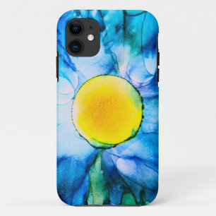 Yellow Sun in Blue Sky Alcohol Ink OtterBox iPhone iPhone 11 Case