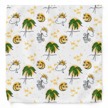 Yellow Sun Moon Stars Green Palm Tree Tattoos