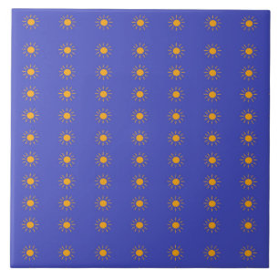 Yellow sun pattern tile