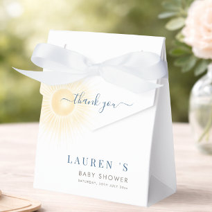 Yellow Sun Sunshine Baby Shower Thank you  Favor Box