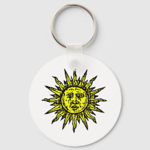 Yellow Sun Symbol Keychain