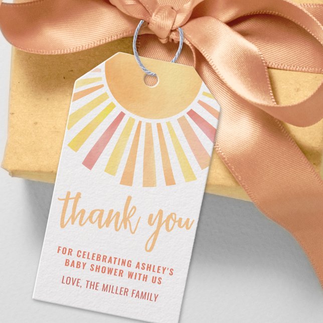 Yellow Sun Thank You Gift Tags (Yellow Sun Thank You Gift Tags )