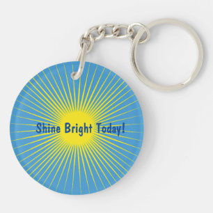 Yellow Sunburst Acrylic Keychain