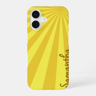 Yellow Sunburst "Add Your Name" iPhone 16 Case