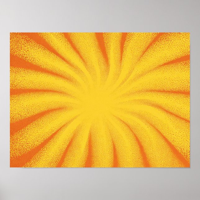 Yellow Sunburst Background – Retro Vintage Texture Poster (Front)