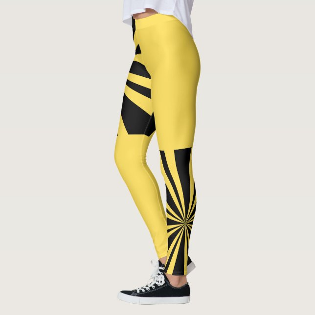 Yellow Sunburst Repeating Leggings (Left)