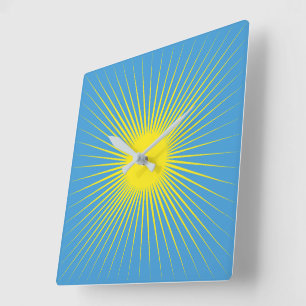 Yellow Sunburst Wall Clock