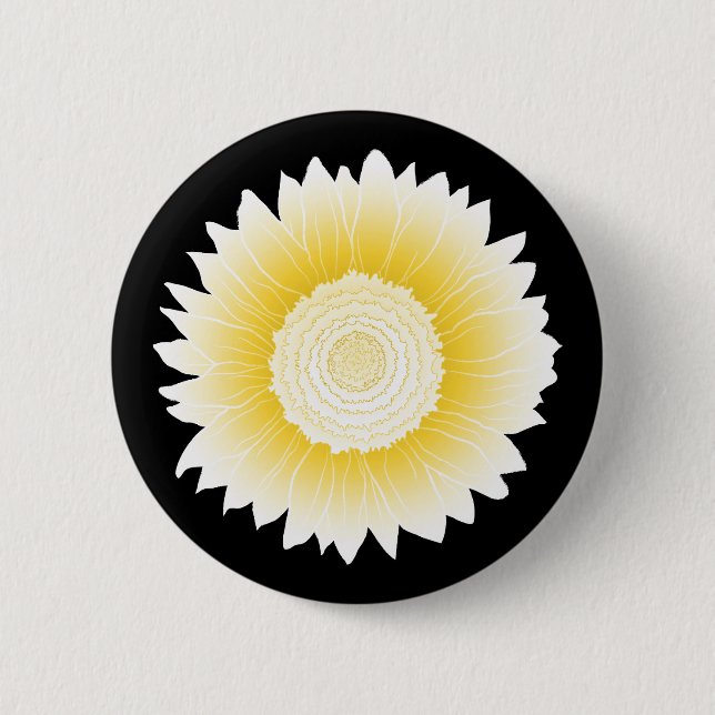 yellow sunflower 2 inch round button (Front)