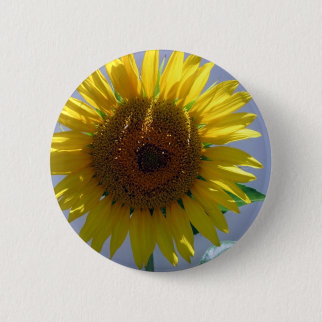 Yellow Sunflower 2 Inch Round Button (Front)