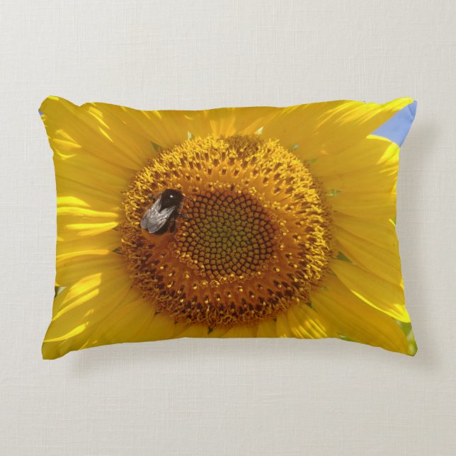 Yellow Sunflower Accent Pillow (Front)