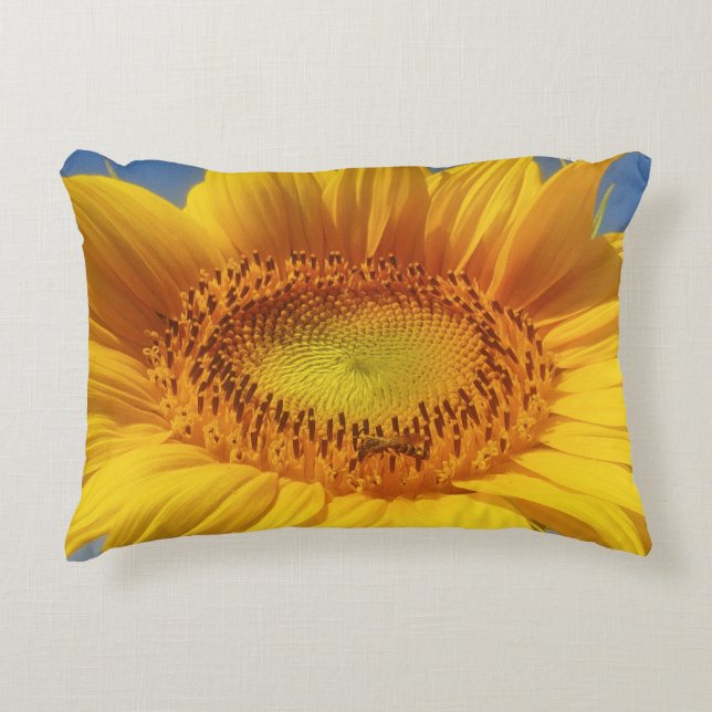 Yellow Sunflower Accent Pillow (Front)