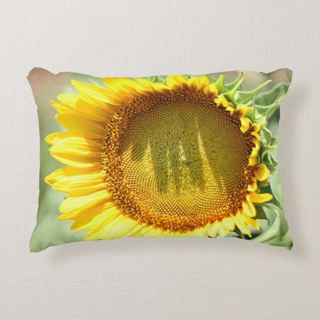 Yellow sunflower accent pillow (Front)