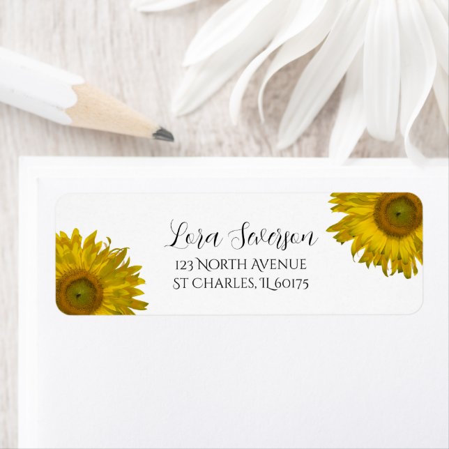 Yellow Sunflower Adresse de retour (En situation)