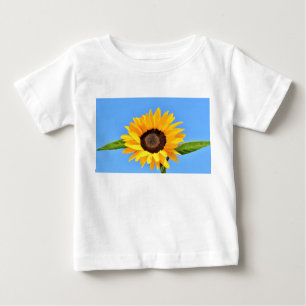 Yellow Sunflower Against Sun on Blue Sky - Summer Baby T-Shirt