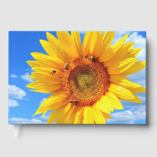 Yellow Sunflower and Bees Guest Book