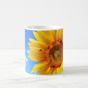 Yellow Sunflower and Bees Mug Gift