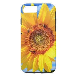 Yellow Sunflower and Bees on Blue Sky - Summer Day Case-Mate iPhone Case