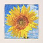 Yellow Sunflower and Bees on Blue Sky - Summer  Scarf<br><div class="desc">Yellow Sunflower and Bees on Blue Sky - Summer Day - Photo Flower Nature - You can also personalize - Choose / Add Your Unique Photo - Image / Text - Name / Colour / Font / Size / more - Make Your Special Gift - Resize and move or remove...</div>