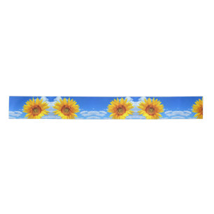 Yellow Sunflower and Bees Ribbon Satin Ribbon
