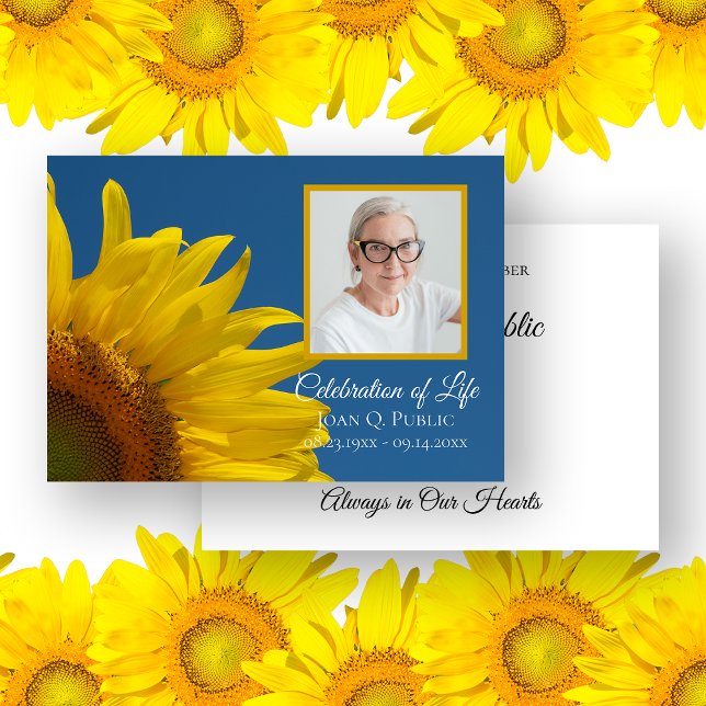 Yellow Sunflower and Blue Sky Celebration of Life Invitation (Creator Uploaded)