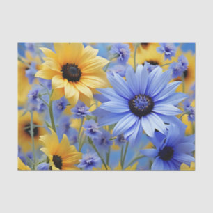 Yellow Sunflower And Wildflowers Tissue Paper