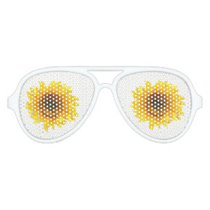 yellow sunflower aviator sunglasses