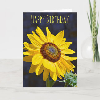 Yellow sunflower birthday card